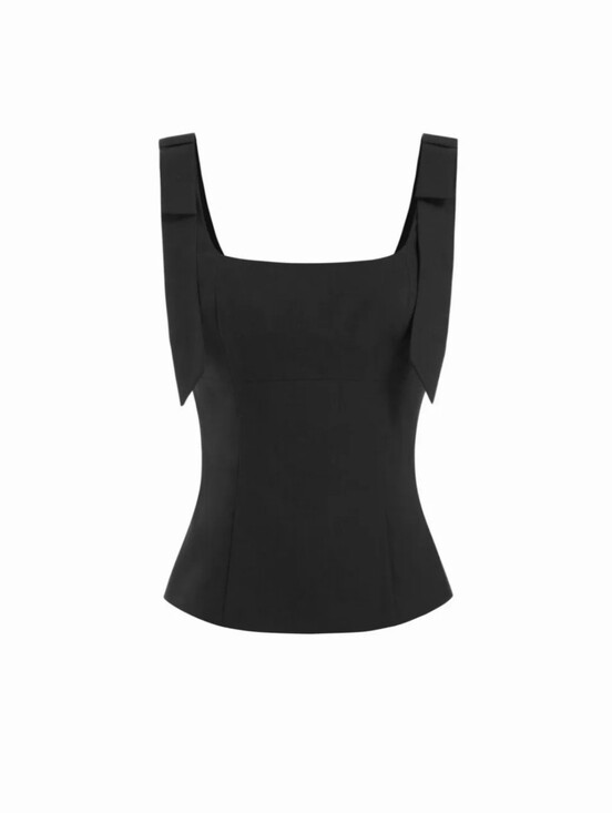 Cider Tops - NEW WITH TAGS Cider Square-Neck Top with Bow-Strap Detail (Size M - US 6)